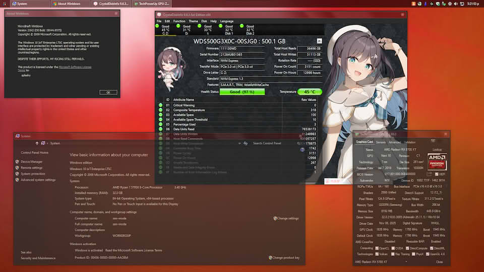 Windows 10 IoT Enterprise LTSC desktop with a custom theme.